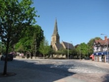 Picture of Fountain Place and St. George's Church, Poynton